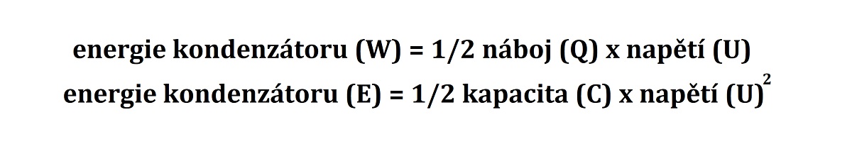 vzorec pro výpočet energie kondenzátoru